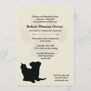 Paw Imprimir invitación de graduación veterinaria