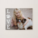 Paw Love Editable Color Pet Custom Photo Puzzle<br><div class="desc">Photo gifts make the best gifts! Easily personalized with your text and/or photo(s) for a custom look. Designed by Berry Berry Sweet. View more designs at www.berryberrysweet.com</div>