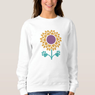 Paw Print Sunflower Camisa de manga larga