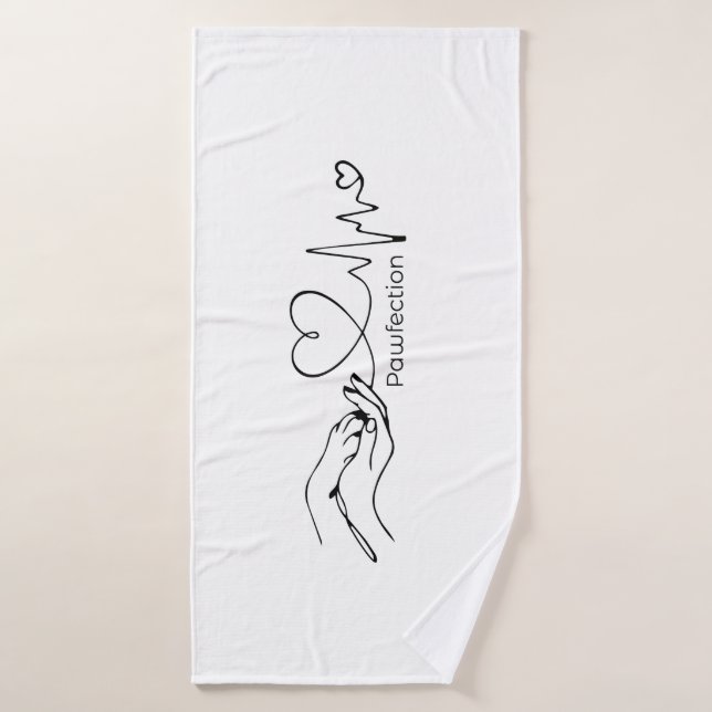 Pawfection One-Line Art – Minimalist Dog Lover (Toalla de baño)