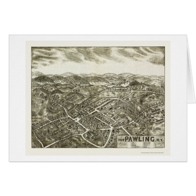 Pawling, mapa panorámico de NY - 1909 (Anverso (Horizontal))