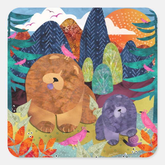 PAWS 4 A WHILE pegatinas cuadrados (Anverso)