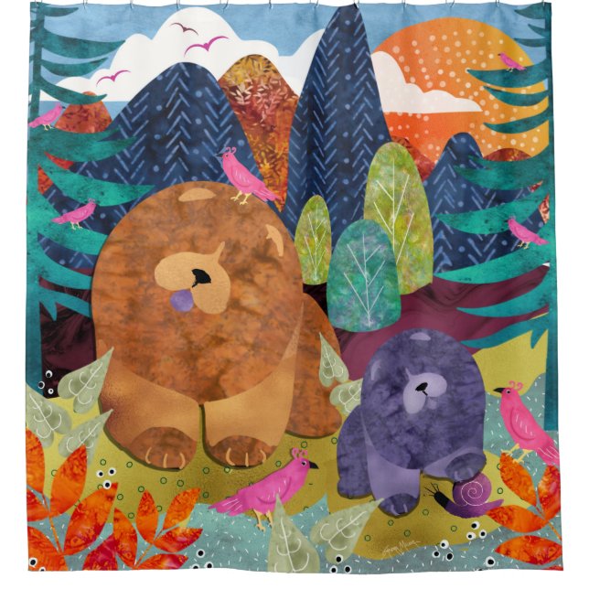 PAWS 4 A    WHILECas cortina de ducha (Anverso)