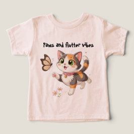 Paws and Flutter Vibes  Kids T-Shirt