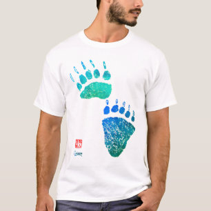 Paws Blue Green Bear Paws - Camiseta Básica para 