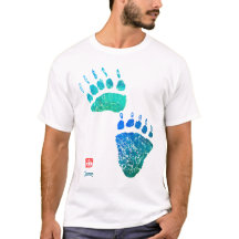 Paws Blue Green Bear Paws - Camiseta Básica para H