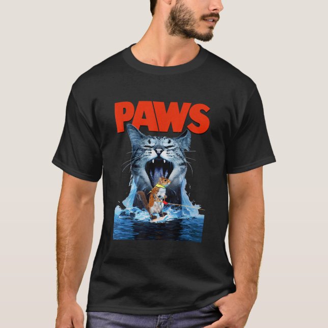 Paws Cat Lover película de terror Camiseta parodia (Anverso)
