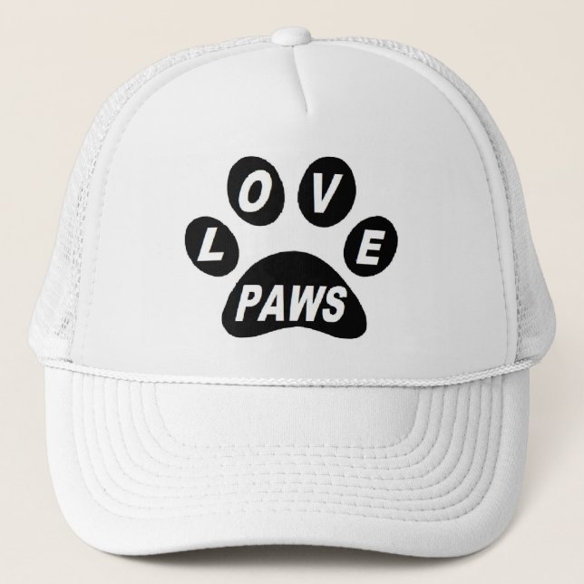 Paws de amor gorra en patas negras (Anverso)