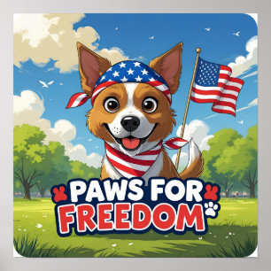 Paws for Freedom 4 de julio Descarga de Posters