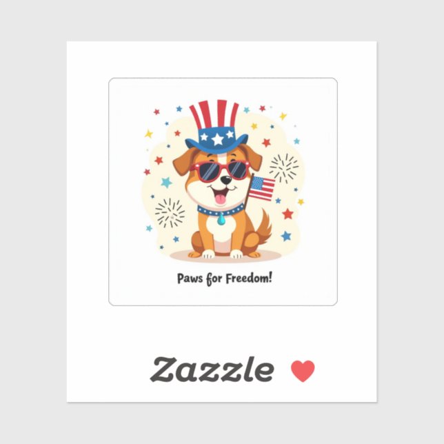 Paws for Freedom Pegatina - Fuegos artificiales de (Hoja)