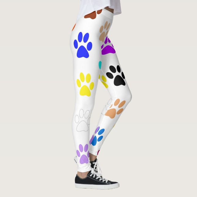 Paws Rainbow Womens Personalizado Leggings (Derecha)