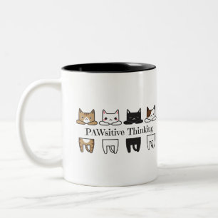 PAWsitive que piensa - taza del meme del gato