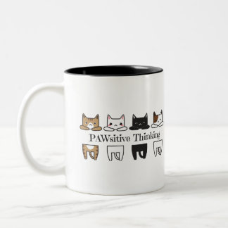 PAWsitive que piensa - taza del meme del gato