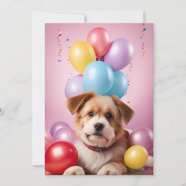 Pawsome Fiesta Pup: plantilla de tarjeta de cumple (Anverso)