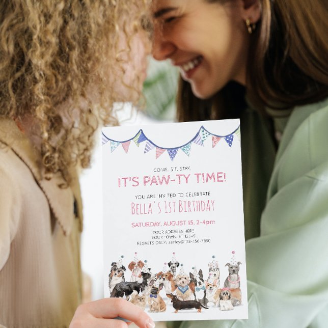 Pawty Time Puppy Dog Invitación a la fiesta de cum (Subido por el creador)