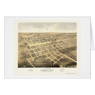 Paxton, mapa panorámico de IL - 1869