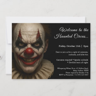 Payaso Asesino Invitación a Fiesta de Disfraces