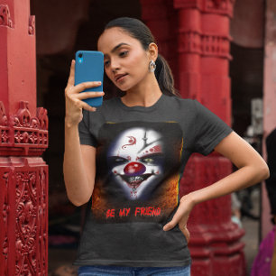 Payaso asustado - Sean mis amigas damas camisetas