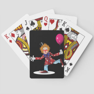 Payaso Con Un Globo Jugando Cartas