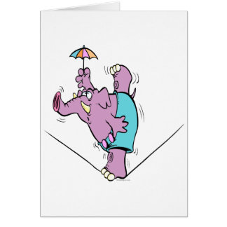 payaso de elefante de circo en cuerda floja