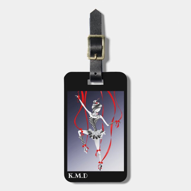 Payaso de payaso Ballerina Etiqueta de equipaje de (Frente Vertical)