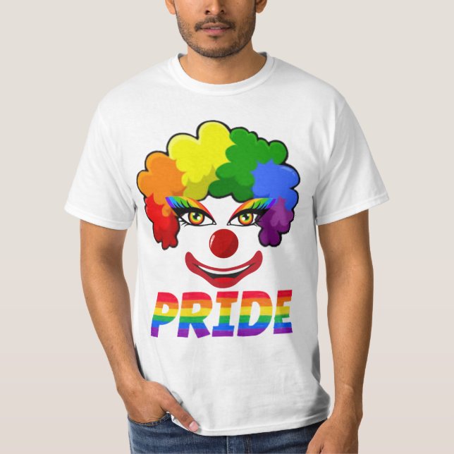 Payaso del Orgullo Gay con camiseta básica masculi (Anverso)