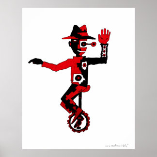 Payaso en poster de arte gráfico abstracto de un s