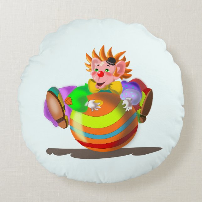 Payaso feliz con almohada redonda (Anverso)