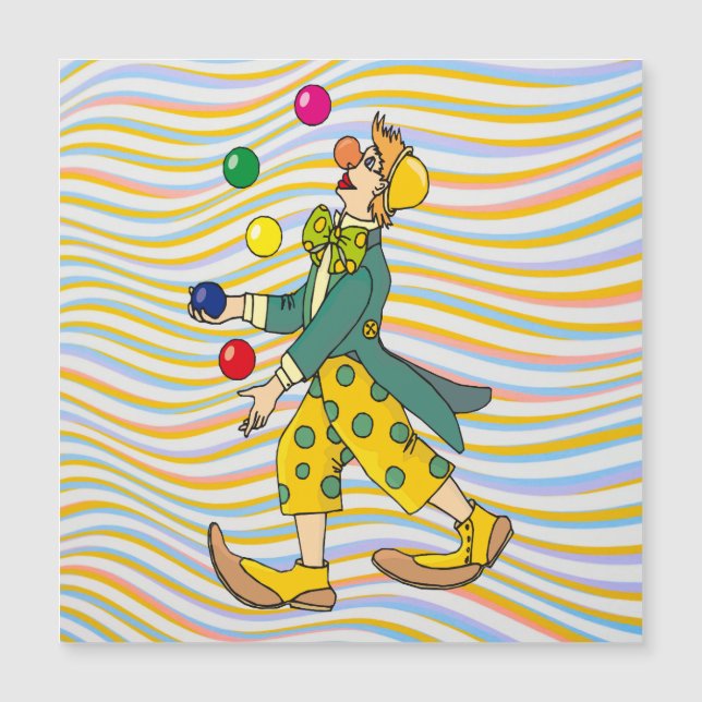 Payaso gracioso Jugando Con Bolas Coloridas (Anverso)