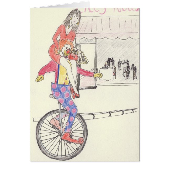 Payaso gracioso Romance amor quirky Dibujar humor  (Frente)