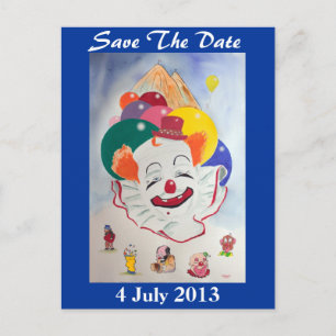 Payaso Guardar la postal de fecha