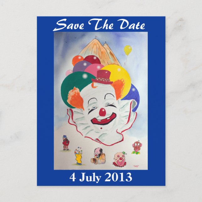 Payaso Guardar la postal de fecha (Anverso)