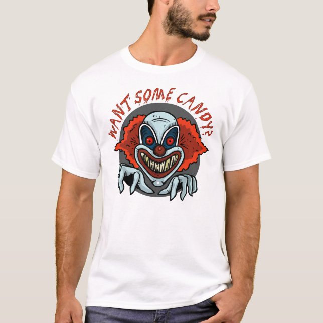Payaso Psycho con camiseta de Halloween (Anverso)
