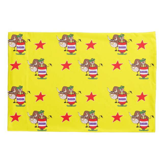 Payaso Rodeo Y Toro Personalizan Funda De Pillow (Reverso)