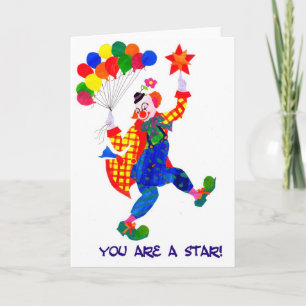 Payaso: tarjeta "Eres una estrella"