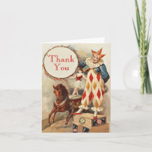 Payaso Vintage Colorido Agradecimiento para Niños