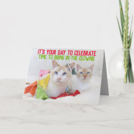 Payasos de felpa con tarjeta de felicitación de cu
