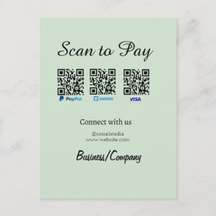paypal venmo visa tarjeta de escaneo para pagar QR