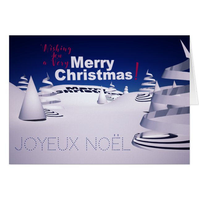 Paysage de Neige computadora 3D Art Carte de Noel (Anverso (Horizontal))