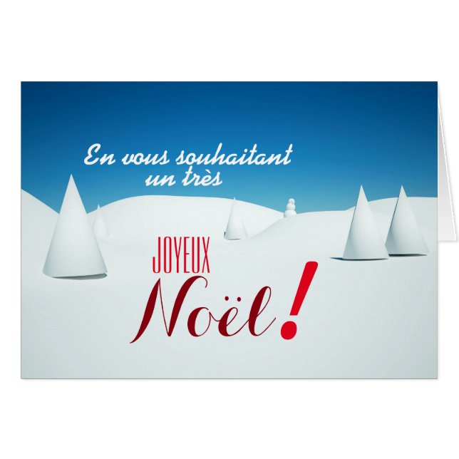 Paysage sous la neige arte 3D Carte de Noel (Anverso (Horizontal))