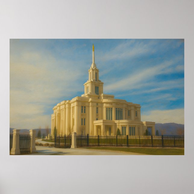 Payson Utah Temple Painting™ Poster de arte de par (Frente)