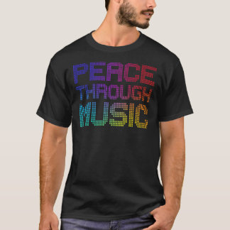 Paz a través de la música de concierto en camiseta