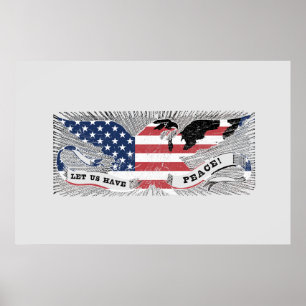 Paz Águila Americana Arte Patriótico