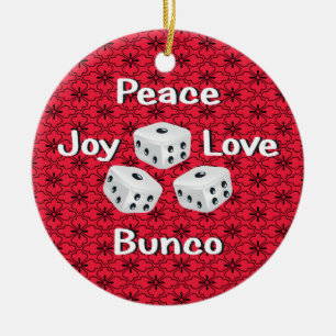 paz, alegría, amor, ornamento del bunco