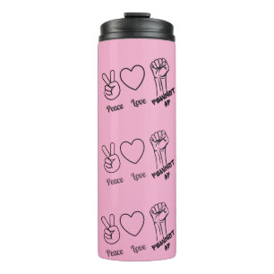 Paz, amor, AF feminista - botella de agua