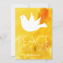 Paz amor alegría acuarela amarilla y Navidad de pa