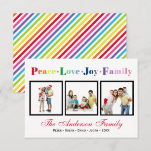 Paz Amor Alegría Familia Arcoíris - Tarjeta de Nav