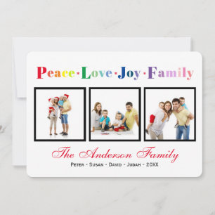 Paz Amor Alegría Familia - Tarjeta de Navidad