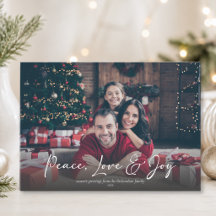Paz Amor Alegría Foto Personalizada de Navidad Fam
