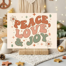 Paz Amor Alegría Navidad Retro Boho